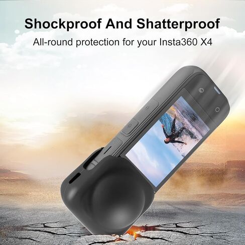 for Insta360 X4 / X5 Silicone Protective Lens Cover (Black) in Saudi Arabia