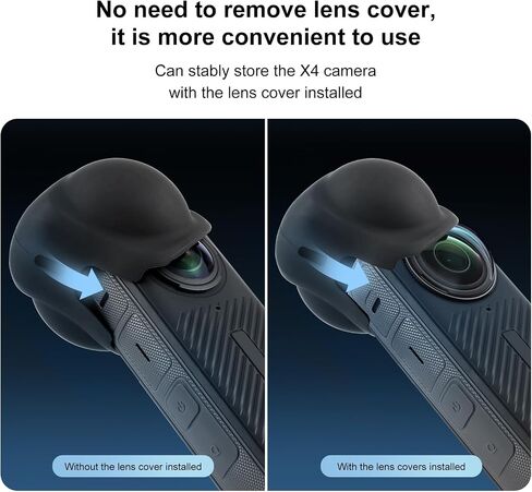 for Insta360 X4 / X5 Silicone Protective Lens Cover (Black) in Saudi Arabia