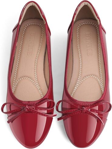 Women's Flat Shoes Comfortable Leather Round Toe Ballet Shoes Bow Slip on Driving Commuting Dress Shoes for Women Flats in Saudi Arabia