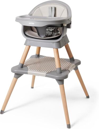 5-in-1 High Chair for Baby & Toddler - Convertible Baby Dining Seat - Portable Floor/Booster Seat - Adjustable Tray w. Cover - 5-Point Harness - Building Block Table & Chair - Stool (White) in Saudi Arabia