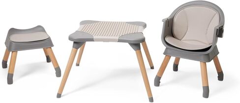 5-in-1 High Chair for Baby & Toddler - Convertible Baby Dining Seat - Portable Floor/Booster Seat - Adjustable Tray w. Cover - 5-Point Harness - Building Block Table & Chair - Stool (White) in Saudi Arabia