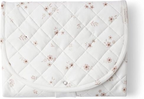 Makemake Organics Organic Portable Changing Pad GOTS Certified Organic Cotton Fill Portable Diaper Changing Mat Diaper Clutch Changing Station Kit Compact Travel Pad (33"x34", Safari) in Saudi Arabia