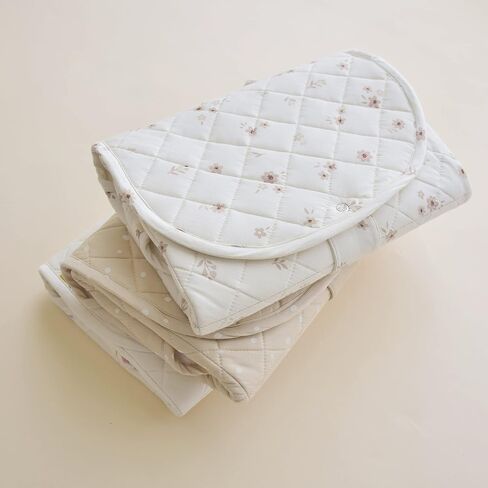 Makemake Organics Organic Portable Changing Pad GOTS Certified Organic Cotton Fill Portable Diaper Changing Mat Diaper Clutch Changing Station Kit Compact Travel Pad (33"x34", Safari) in Saudi Arabia