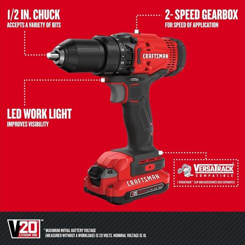 CRAFTSMAN V20 Cordless 4-Tool Power Tool Combo Kit with 2 Batteries and Charger (CMCK400D2) in Saudi Arabia