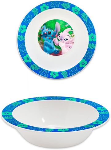 Disney Dinnerware Set for Girls - 3 Pc Kitchen Accessories Bundle with 6.5" Stitch, Princess, Minnie Mouse Bowls Plus Stickers, More | Disney Bowls for Girls, Kids, Toddlers in Saudi Arabia