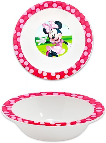 Disney Dinnerware Set for Girls - 3 Pc Kitchen Accessories Bundle with 6.5" Stitch, Princess, Minnie Mouse Bowls Plus Stickers, More | Disney Bowls for Girls, Kids, Toddlers in Saudi Arabia