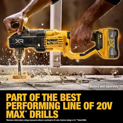 DEWALT 20V MAX XR بدون فرش لاسلكي 1/2 بوصة. مثقاب مدمج ورافعة (أداة فقط) (DCD446B) in Saudi Arabia