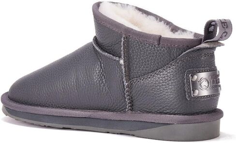 Cosy Ultra Short Buff Boots - Lightweight Comfy Buff Leather Boots for Women's (SMOKE, numeric_8) in Saudi Arabia