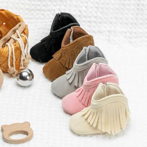 Baby Girls Cowboy Tassel Boots Winter Snow Boots Side Zipper Soft Sole Boots Newborn Warm First Walker Crib Outdoor Shoes in Saudi Arabia