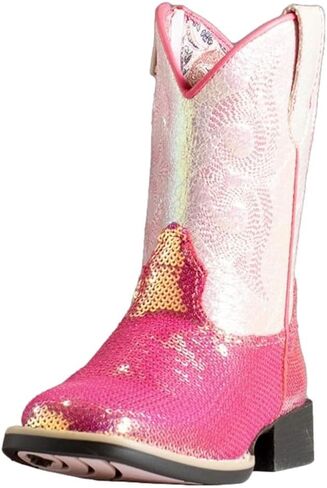 Twister Western Boots Girls Krissy Sequin Square وردي فاقع 443004730 in Saudi Arabia