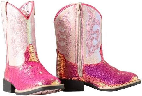Twister Western Boots Girls Krissy Sequin Square وردي فاقع 443004730 in Saudi Arabia