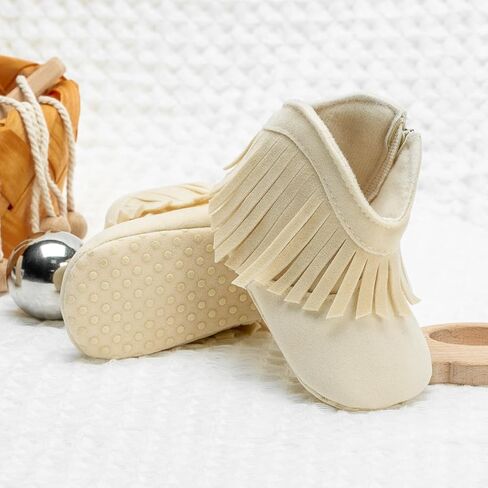 Baby Girls Cowboy Tassel Boots Winter Snow Boots Side Zipper Soft Sole Boots Newborn Warm First Walker Crib Outdoor Shoes in Saudi Arabia