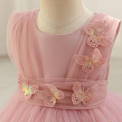 FYMNSI Kids Girls Birthday Dress Princess Butterfly Ruffle Tulle Tutu Dresses Toddler Formal Wedding Pageant Party Prom Gown in Saudi Arabia