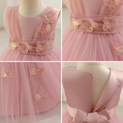 FYMNSI Kids Girls Birthday Dress Princess Butterfly Ruffle Tulle Tutu Dresses Toddler Formal Wedding Pageant Party Prom Gown in Saudi Arabia