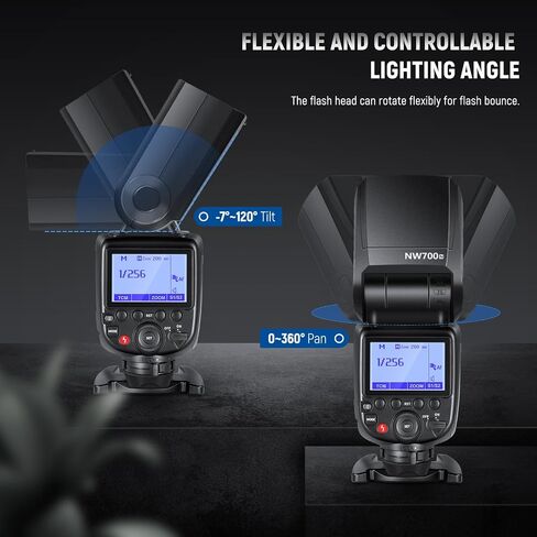 NEEWER NW700-N TTL Flash Speedlite متوافق مع كاميرات Nikon DSLR، مزامنة عالية السرعة 1/8000 ثانية، مخرج 1/1-1/256، وظيفة TCM، 230 فلاش طاقة كامل، إعادة تدوير سريعة 0.1-2.7 ثانية، البطاريات غير متضمنة in Kuwait
