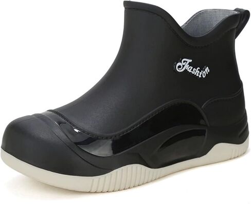 Women's Rain Boots with Plush Lining Chelsea Boots Lightweight Rubber Boots Rain Boots Non-slip Waterproof Outdoor Work Shoes, Fishing, Gardening in Kuwait