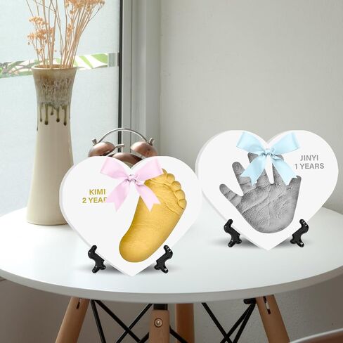 Baby & Pet Handprint Footprint Paw Print Keepsake Kit – Non-Toxic Air-Dry Clay, Makes 2 Ornaments, Perfect for Twins, Newborn, Dogs, Cats, Baby Shower, New Mom & Pet Memorial Gifts in Saudi Arabia