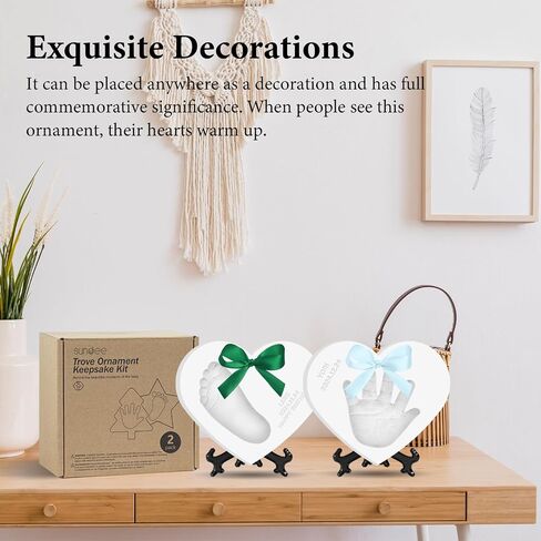 Baby & Pet Handprint Footprint Paw Print Keepsake Kit – Non-Toxic Air-Dry Clay, Makes 2 Ornaments, Perfect for Twins, Newborn, Dogs, Cats, Baby Shower, New Mom & Pet Memorial Gifts in Saudi Arabia