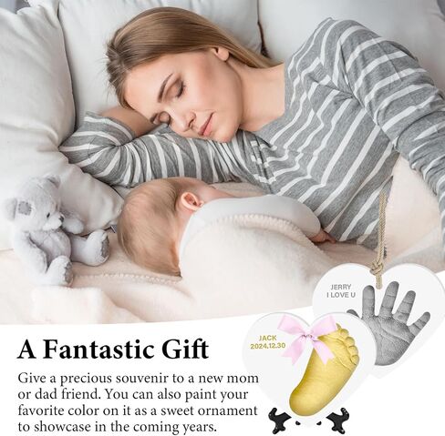 Baby & Pet Handprint Footprint Paw Print Keepsake Kit – Non-Toxic Air-Dry Clay, Makes 2 Ornaments, Perfect for Twins, Newborn, Dogs, Cats, Baby Shower, New Mom & Pet Memorial Gifts in Saudi Arabia