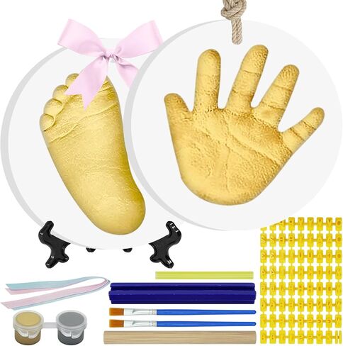 Baby & Pet Handprint Footprint Paw Print Keepsake Kit – Non-Toxic Air-Dry Clay, Makes 2 Ornaments, Perfect for Twins, Newborn, Dogs, Cats, Baby Shower, New Mom & Pet Memorial Gifts in Saudi Arabia