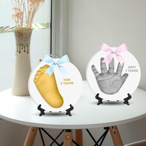 Baby & Pet Handprint Footprint Paw Print Keepsake Kit – Non-Toxic Air-Dry Clay, Makes 2 Ornaments, Perfect for Twins, Newborn, Dogs, Cats, Baby Shower, New Mom & Pet Memorial Gifts in Saudi Arabia