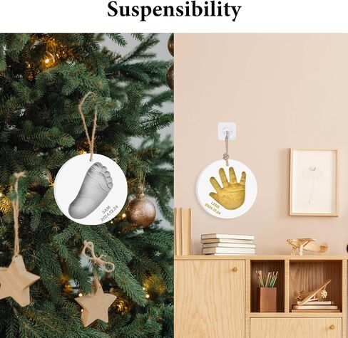 Baby & Pet Handprint Footprint Paw Print Keepsake Kit – Non-Toxic Air-Dry Clay, Makes 2 Ornaments, Perfect for Twins, Newborn, Dogs, Cats, Baby Shower, New Mom & Pet Memorial Gifts in Saudi Arabia