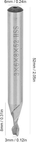 Spiral End Mill,High Speed Steel 2 Flute Straight Shank CNC Milling Cutter Tool Hardware for Acrylic,Wood,Compression,Aluminum in Saudi Arabia