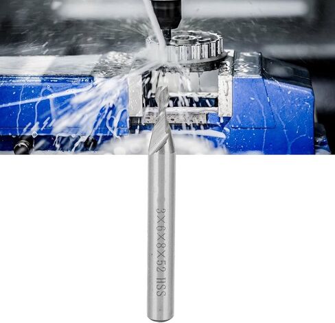 Spiral End Mill,High Speed Steel 2 Flute Straight Shank CNC Milling Cutter Tool Hardware for Acrylic,Wood,Compression,Aluminum in Saudi Arabia