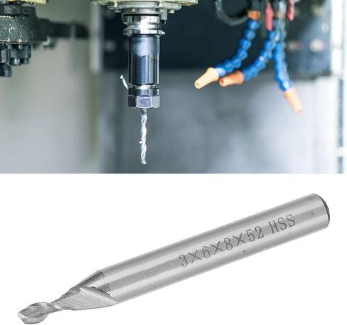Spiral End Mill,High Speed Steel 2 Flute Straight Shank CNC Milling Cutter Tool Hardware for Acrylic,Wood,Compression,Aluminum in Saudi Arabia