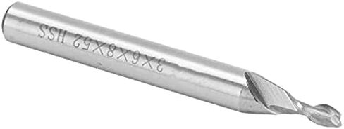 Spiral End Mill,High Speed Steel 2 Flute Straight Shank CNC Milling Cutter Tool Hardware for Acrylic,Wood,Compression,Aluminum in Saudi Arabia