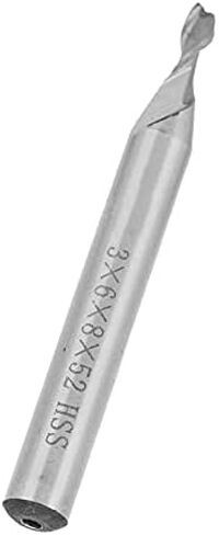 Spiral End Mill,High Speed Steel 2 Flute Straight Shank CNC Milling Cutter Tool Hardware for Acrylic,Wood,Compression,Aluminum in Saudi Arabia