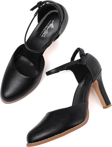 Mostrin Closed Toe Chunky High Heels Comfortable Dress Shoes for Women Pumps Vintage Heels Dressy Wedding Party Formal Office Business D'Orsay Pumps Shoes in Saudi Arabia