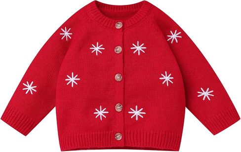FYMNSI Newborn Baby Sweaters Cardigan Girls Embroidered Knitted Cardigan Outerwear Tops Toddler Christmas Fall Winter Clothes in Saudi Arabia