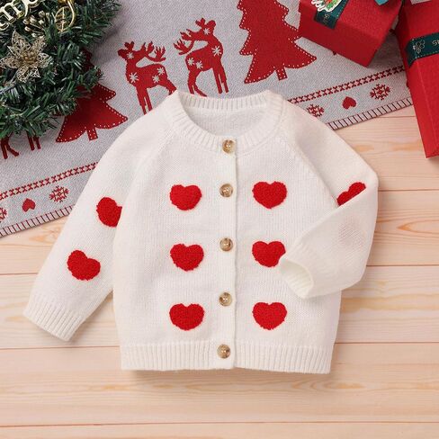 FYMNSI Newborn Baby Sweaters Cardigan Girls Embroidered Knitted Cardigan Outerwear Tops Toddler Christmas Fall Winter Clothes in Saudi Arabia