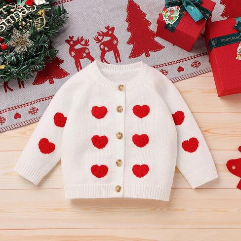FYMNSI Newborn Baby Sweaters Cardigan Girls Embroidered Knitted Cardigan Outerwear Tops Toddler Christmas Fall Winter Clothes in Saudi Arabia