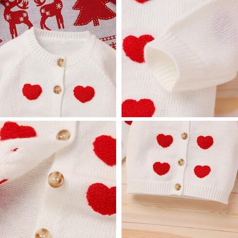 FYMNSI Newborn Baby Sweaters Cardigan Girls Embroidered Knitted Cardigan Outerwear Tops Toddler Christmas Fall Winter Clothes in Saudi Arabia