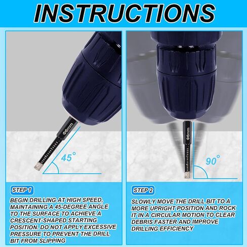 5pcs Diamond Drill Bits Set, 1/4 5/6 3/8 1/2 Inch Brazed Diamond Drill Bits 1/4 Inch Hex Shank Core Hole Saws for Precision Drilling in Tile Ceramic Glass Granite Marble Masonry in Saudi Arabia