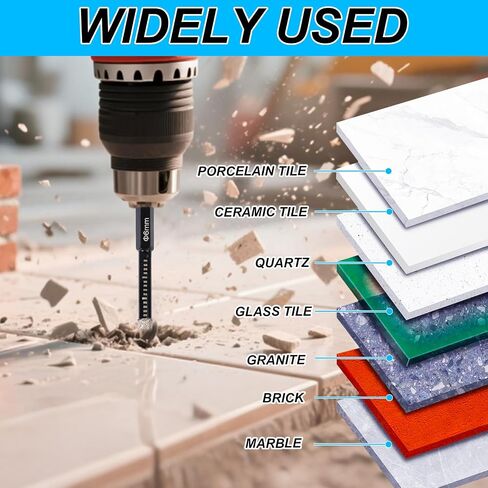 5pcs Diamond Drill Bits Set, 1/4 5/6 3/8 1/2 Inch Brazed Diamond Drill Bits 1/4 Inch Hex Shank Core Hole Saws for Precision Drilling in Tile Ceramic Glass Granite Marble Masonry in Saudi Arabia