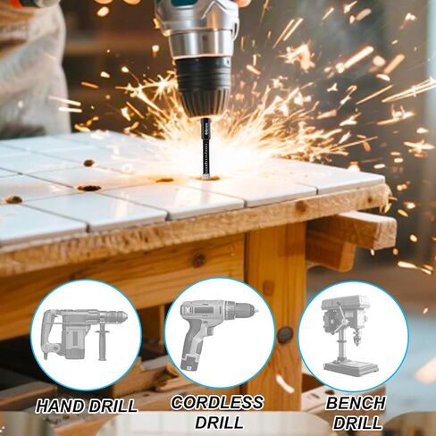 5pcs Diamond Drill Bits Set, 1/4 5/6 3/8 1/2 Inch Brazed Diamond Drill Bits 1/4 Inch Hex Shank Core Hole Saws for Precision Drilling in Tile Ceramic Glass Granite Marble Masonry in Saudi Arabia