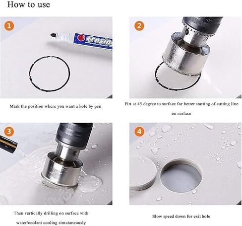 Diamond Hole Saw Drill Bit 40mm for Cutting Tile, Ceramic, Glass & Marble - 1pc in Saudi Arabia