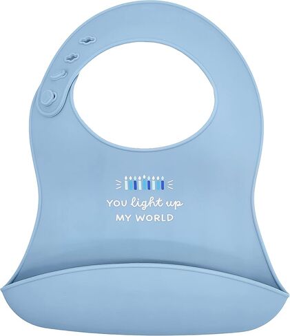 The Dreidel Company Hanukkah Baby Bib Silicone, Cute Baby Bibs for Babies & Toddlers, Unisex, Non Messy in Saudi Arabia