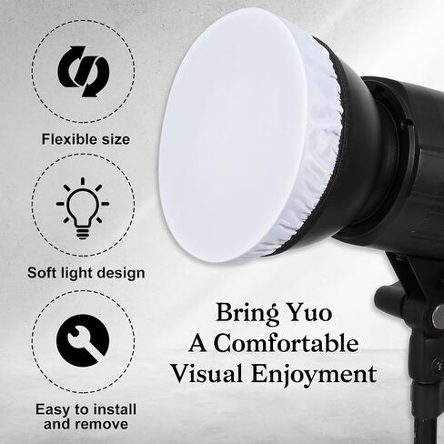 7"/18cm Light Diffuser, 4 Pack Light Diffuser Lamp Sock Soft Cover, White Lamps Shade Diffusers, Standard Cloth Diffusers Lights Sock Lamps for Studio Strobe Reflector, Video Shooting (White) in Saudi Arabia