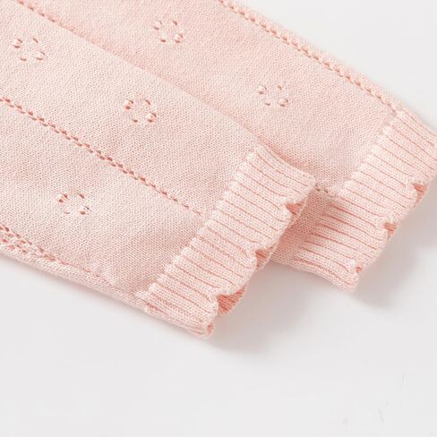 Vivobiniya Baby Girl Knit Cardigan Kid Girls Long Sleeve Sweater 100% Cotton Pink and White in Saudi Arabia