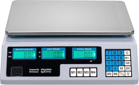 ACS-30 40kg/5g Digital Price Computing Scale for Vegetable US Plug Silver & White in Saudi Arabia