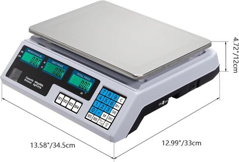 ACS-30 40kg/5g Digital Price Computing Scale for Vegetable US Plug Silver & White in Saudi Arabia
