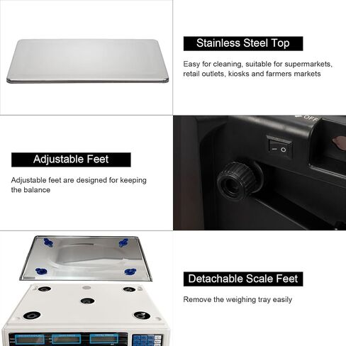 ACS-30 40kg/5g Digital Price Computing Scale for Vegetable US Plug Silver & White in Saudi Arabia