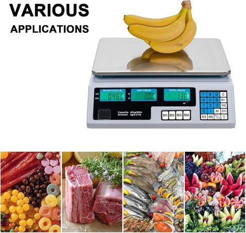 ACS-30 40kg/5g Digital Price Computing Scale for Vegetable US Plug Silver & White in Saudi Arabia