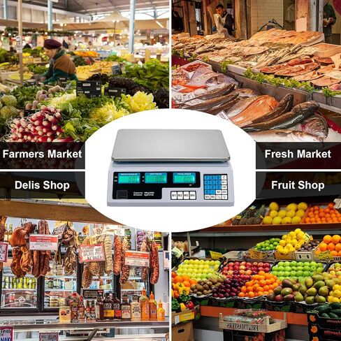 ACS-30 40kg/5g Digital Price Computing Scale for Vegetable US Plug Silver & White in Saudi Arabia