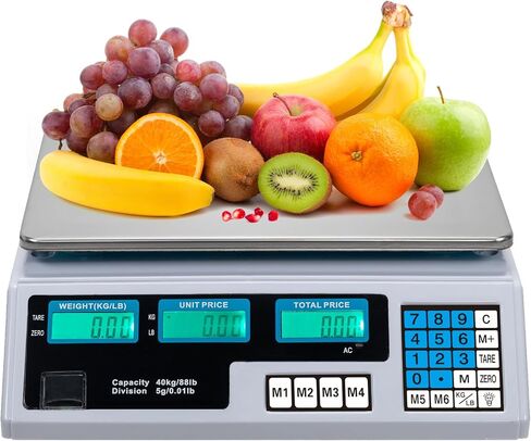 ACS-30 40kg/5g Digital Price Computing Scale for Vegetable US Plug Silver & White in Saudi Arabia