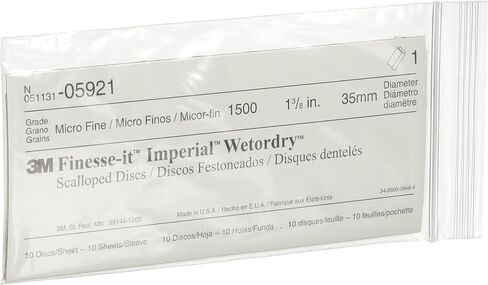 3M Finesse-it Imperial Wetordry Scallop Disc، 05921، 1 3/8 بوصة، 1500، 100 قرص في كل عبوة، 10 عبوات في كل علبة in Kuwait